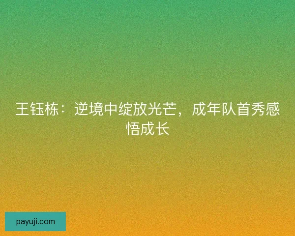 王钰栋：逆境中绽放光芒，成年队首秀感悟成长