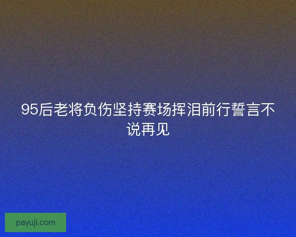 95后老将负伤坚持赛场挥泪前行誓言不说再见 95后老将负伤坚持赛场挥泪前行誓言不说再见
