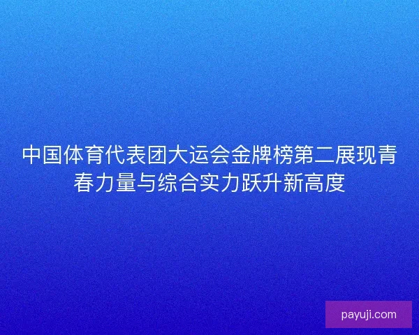 中国体育代表团大运会金牌榜第二展现青春力量与综合实力跃升新高度